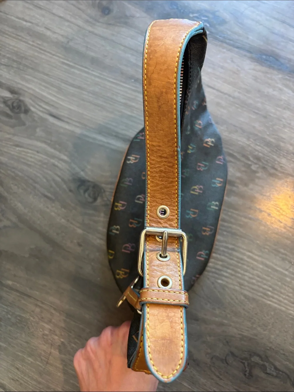 Vintage Dooney & Bourke Rainbow DB IT Bag Small Shoulder Hobo Bag Y2K